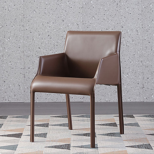 Contemporary Leather Dining Chair Upholstered Arm Chair for Restaurant Use