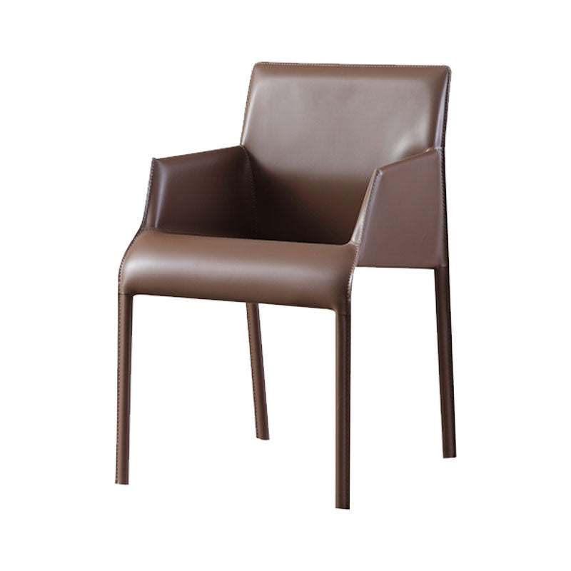 Contemporary Leather Dining Chair Upholstered Arm Chair for Restaurant Use