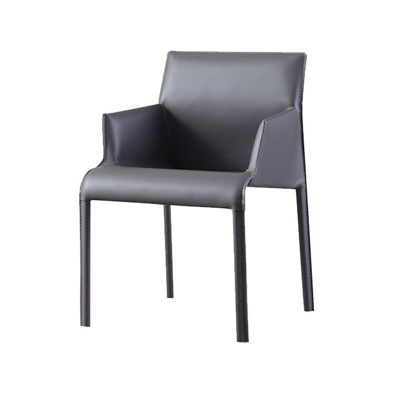 Contemporary Leather Dining Chair Upholstered Arm Chair for Restaurant Use