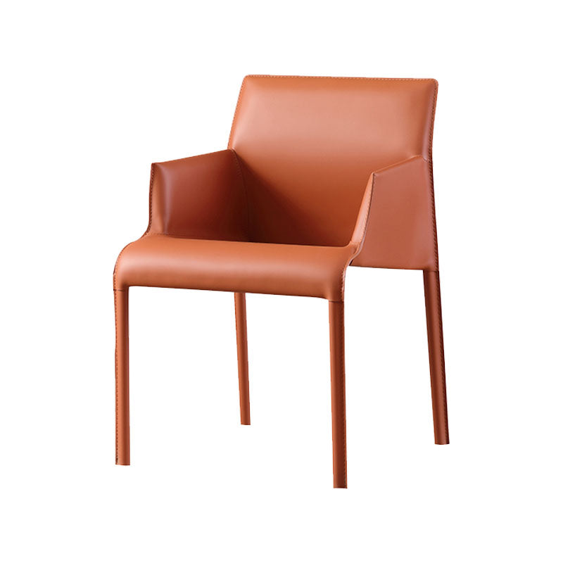 Contemporary Leather Dining Chair Upholstered Arm Chair for Restaurant Use