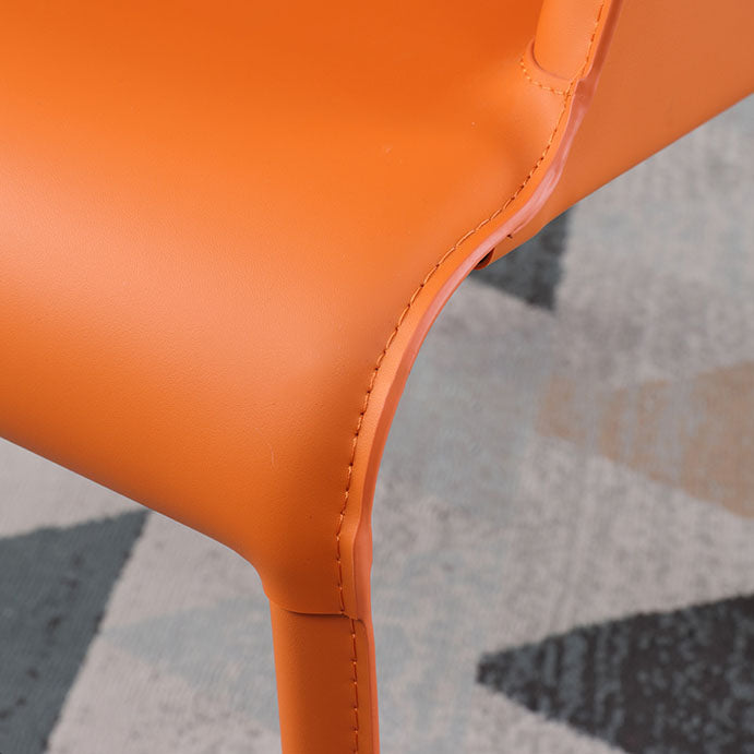 Contemporary Leather Dining Chair Upholstered Arm Chair for Restaurant Use