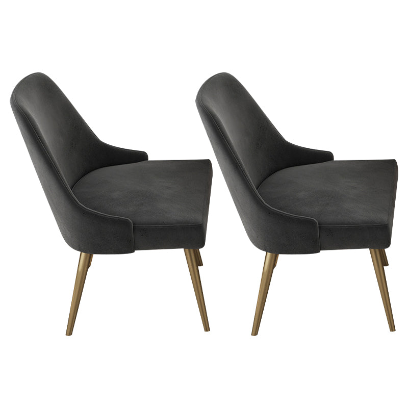 Glam Velvet Armless Dining Chair Metal Dining Chairs for Home Use