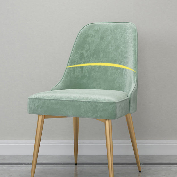 Glam Velvet Armless Dining Chair Metal Dining Chairs for Home Use