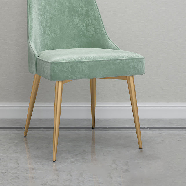 Glam Velvet Armless Dining Chair Metal Dining Chairs for Home Use