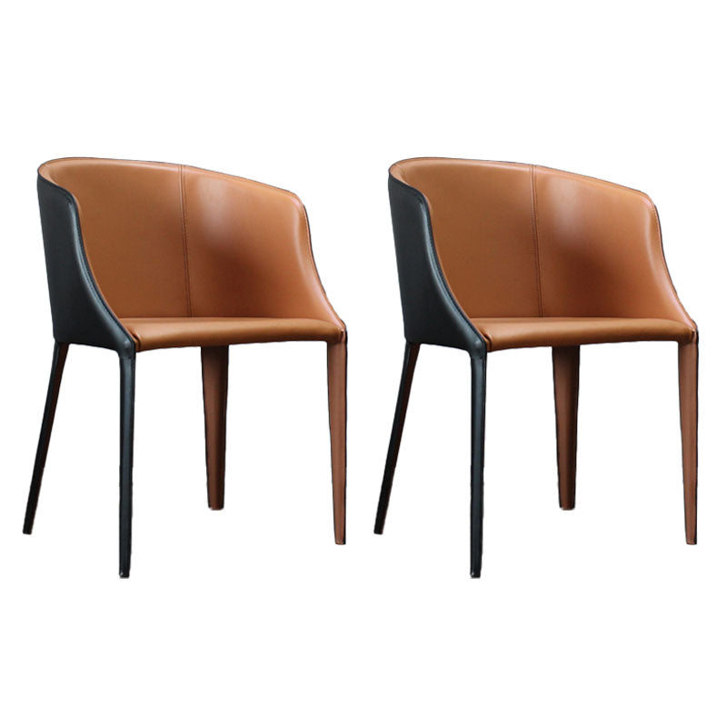 Contemporary Metal Dining Chair Upholstered Arm Chairs for Restaurant Use