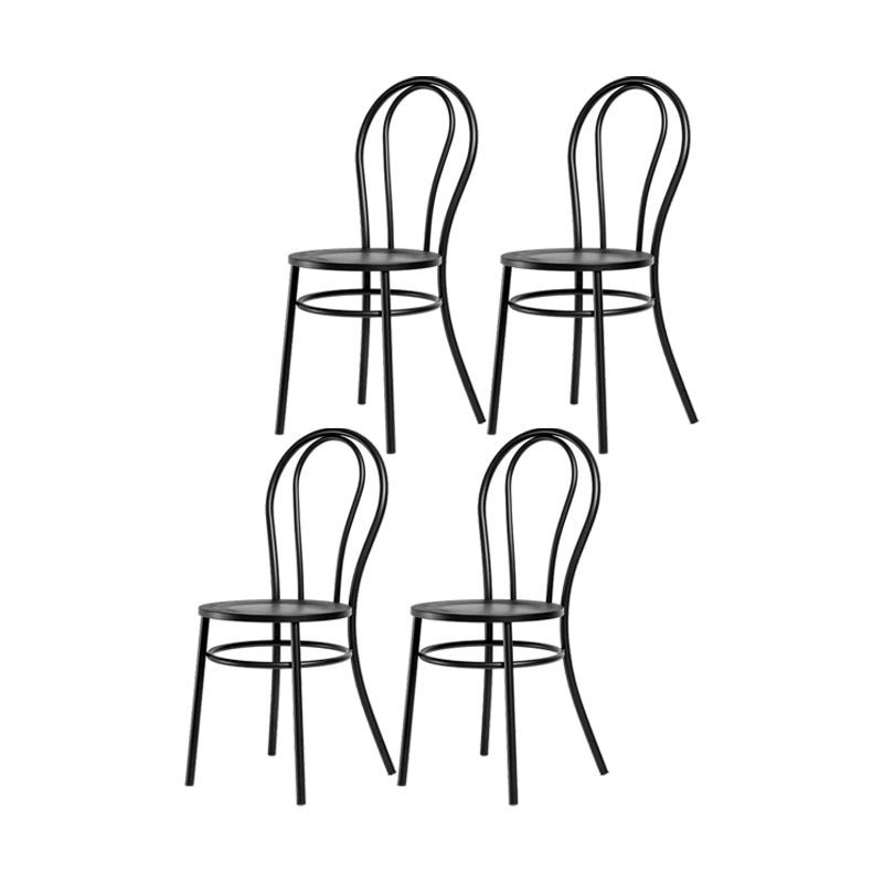 Metal Dining Chairs Industrial Windsor Back Armless Chairs for Bar