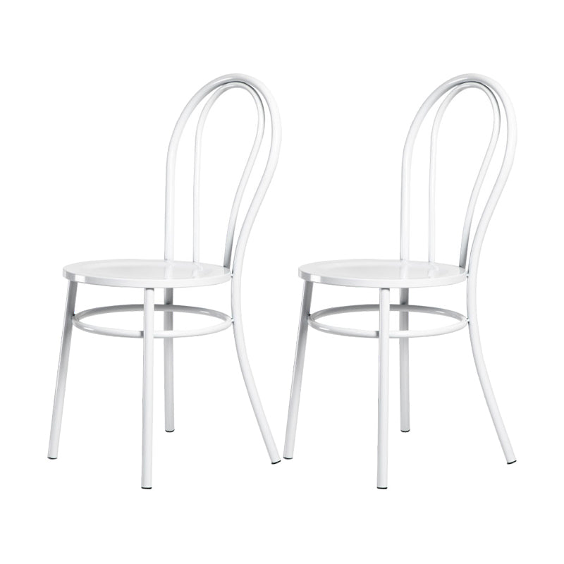 Metal Dining Chairs Industrial Windsor Back Armless Chairs for Bar