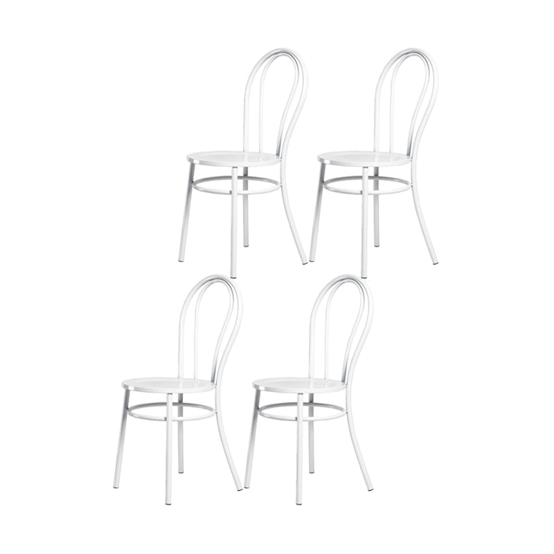 Metal Dining Chairs Industrial Windsor Back Armless Chairs for Bar