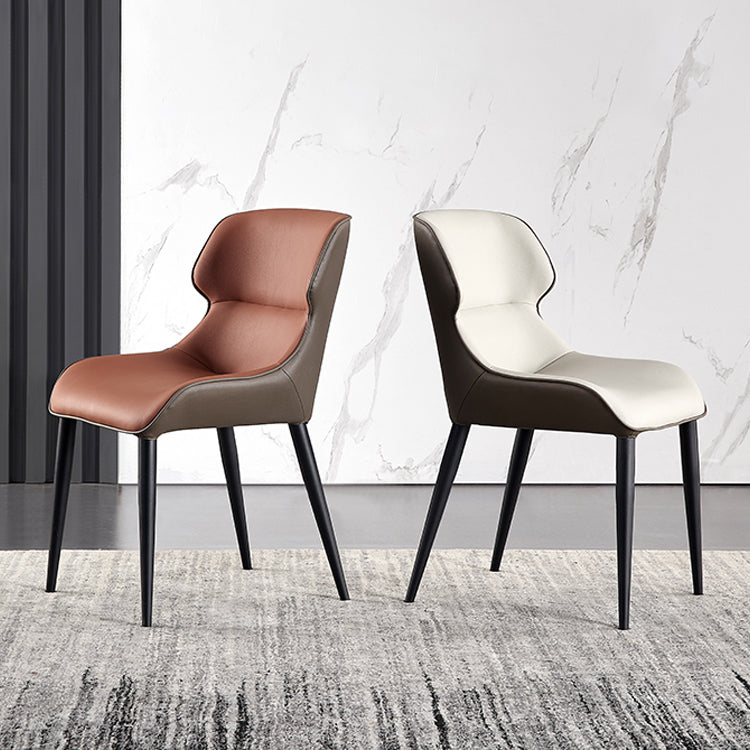 Industrial Wingback Arm Dining Chairs for Home Leather Dining Side Chair