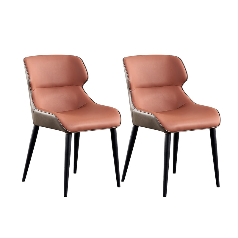 Industrial Wingback Arm Dining Chairs for Home Leather Dining Side Chair