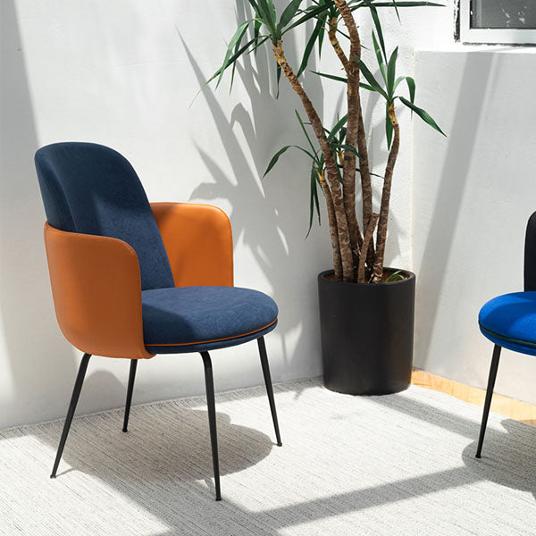 Matte Finish Dining Chair Designer Style Room Solid Back Arm Chair