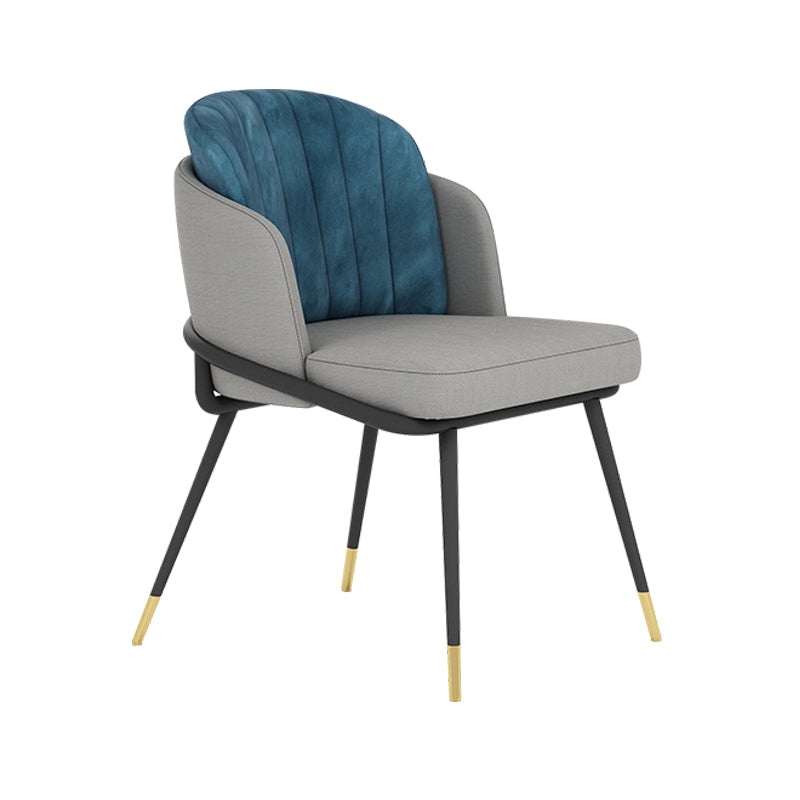 Scandinavian Armless Solid Back Chair for Home Upholstered Side Chair