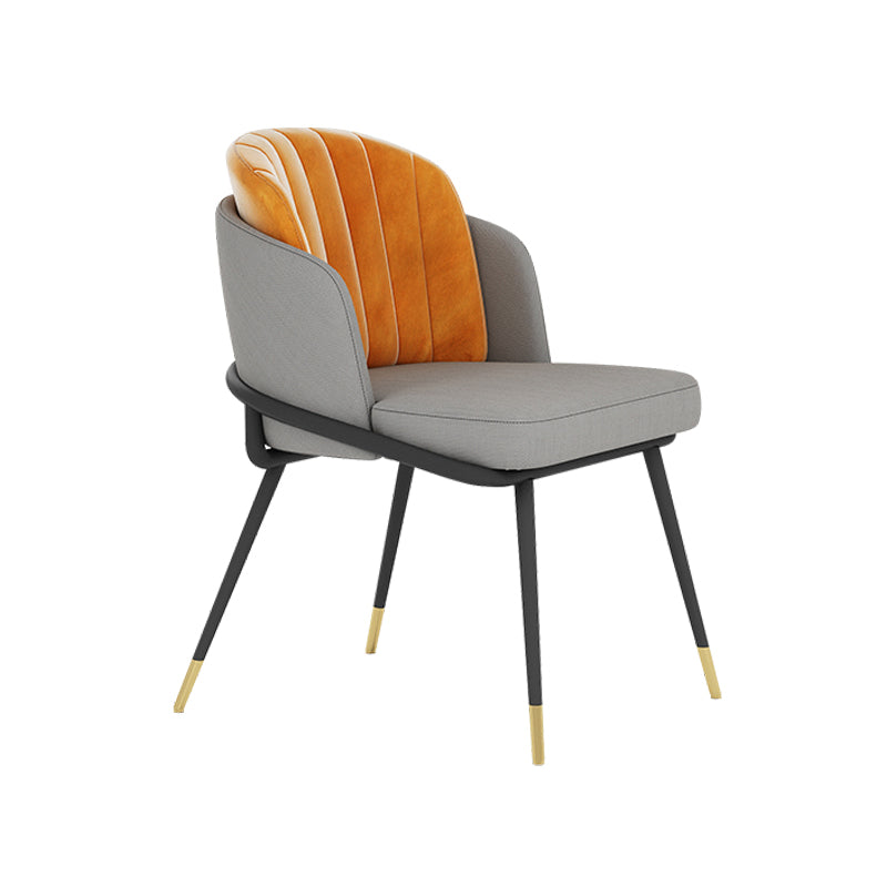 Scandinavian Armless Solid Back Chair for Home Upholstered Side Chair