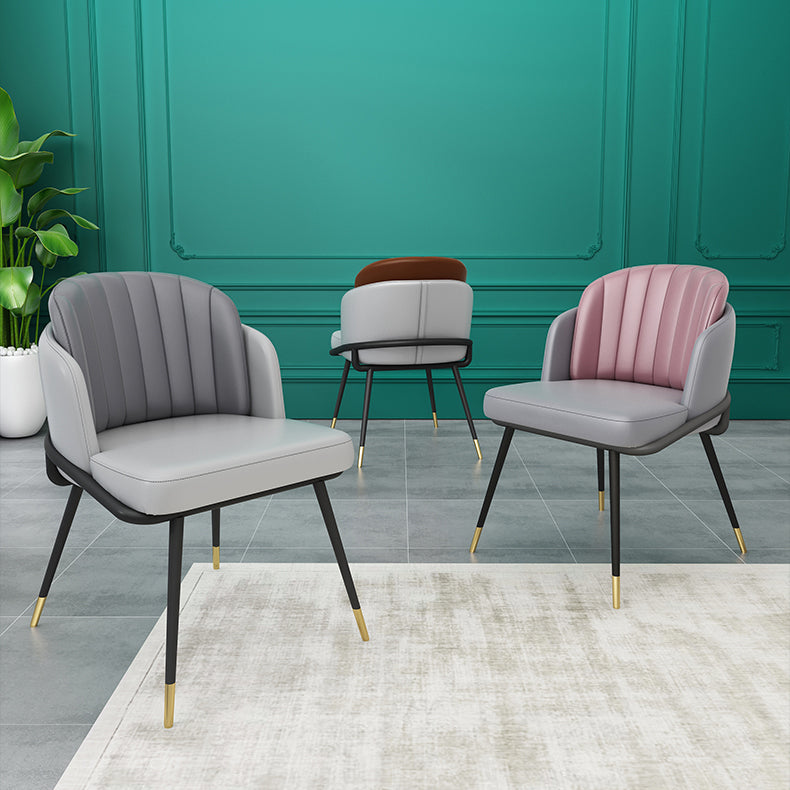 Scandinavian Armless Solid Back Chair for Home Upholstered Side Chair