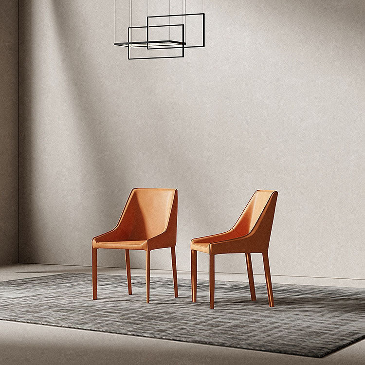 Modern Style Metal Dining Chair Leather Dining Room Chair for Home Use
