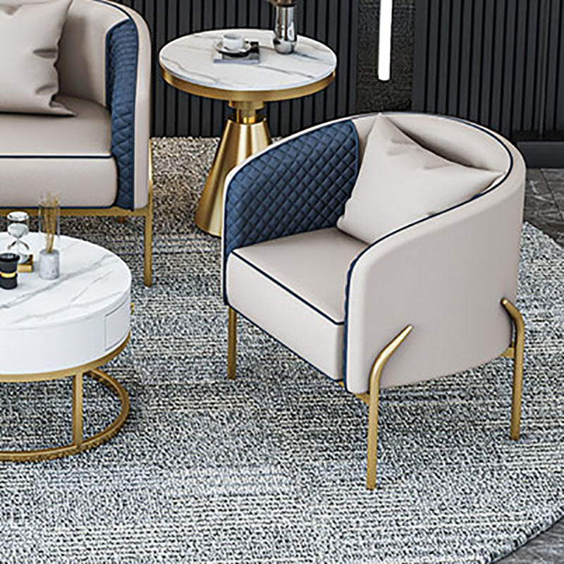 Glam Style Metal Armless Dining Chair Faux Leather Side Chair for Restaurant Use