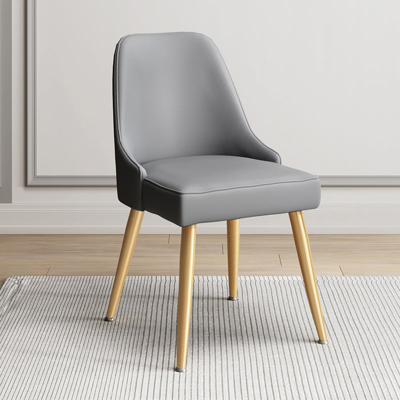 Scandinavian Upholstered Armless Dining Chairs Solid Back Chair