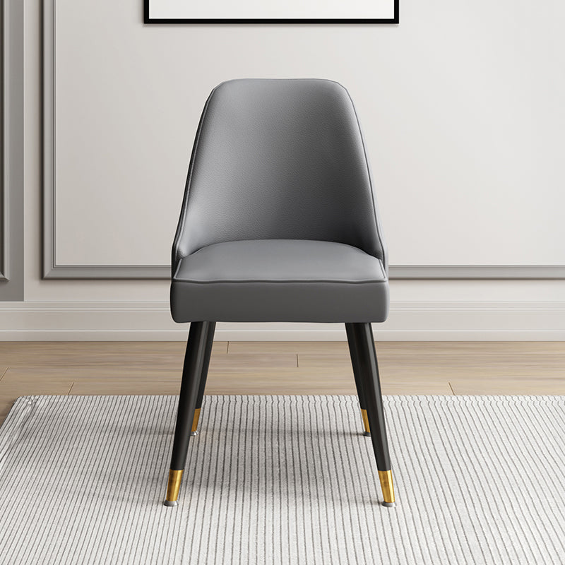 Scandinavian Upholstered Armless Dining Chairs Solid Back Chair