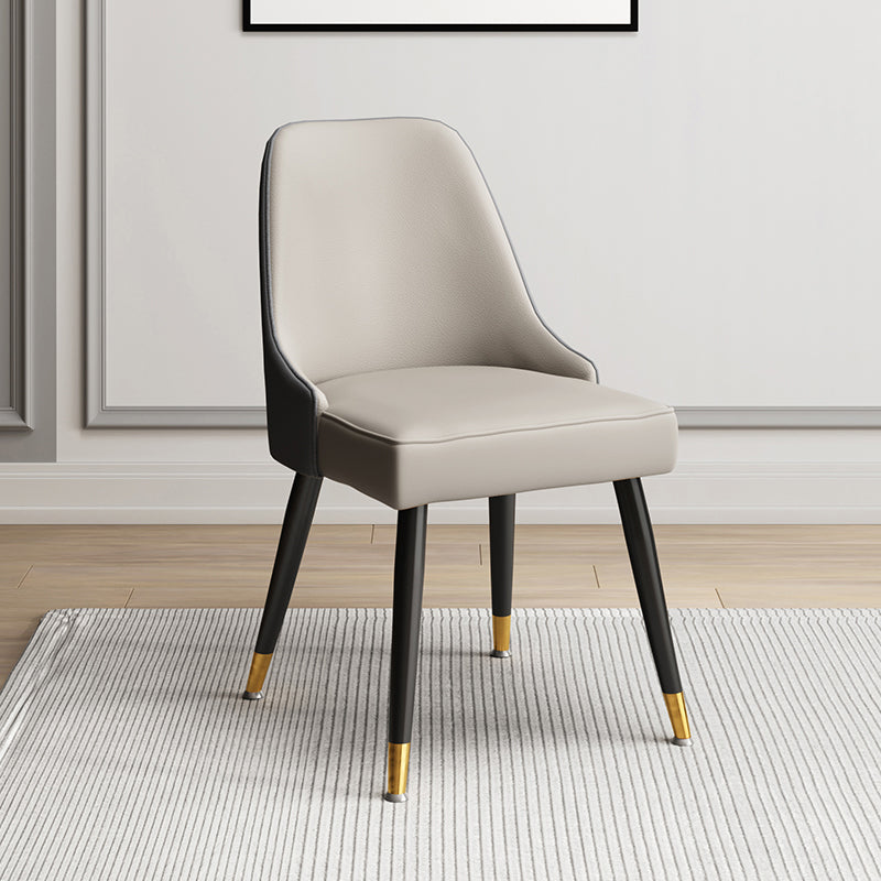 Scandinavian Upholstered Armless Dining Chairs Solid Back Chair