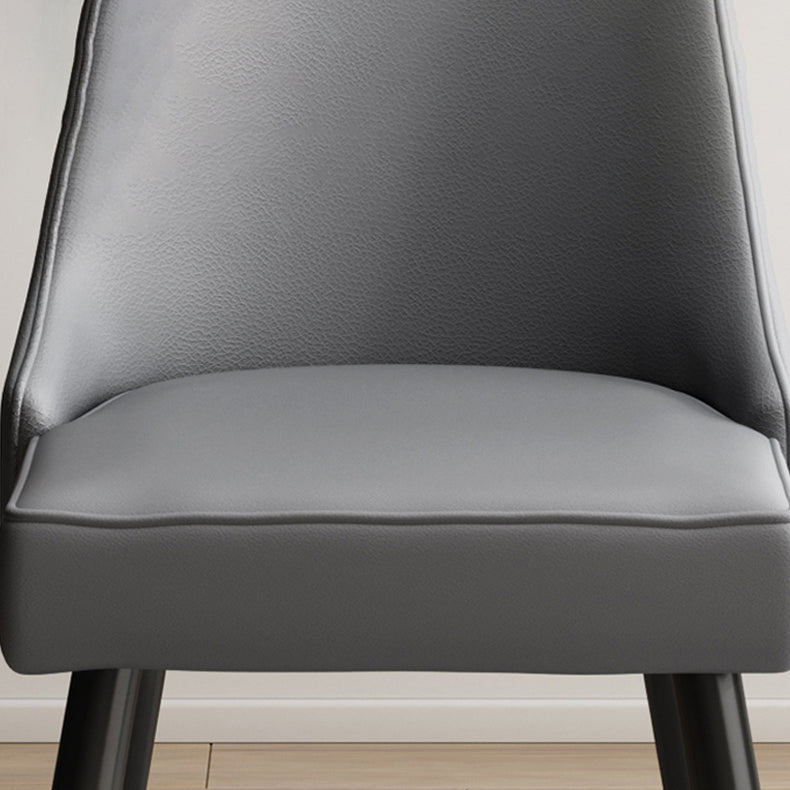 Scandinavian Upholstered Armless Dining Chairs Solid Back Chair