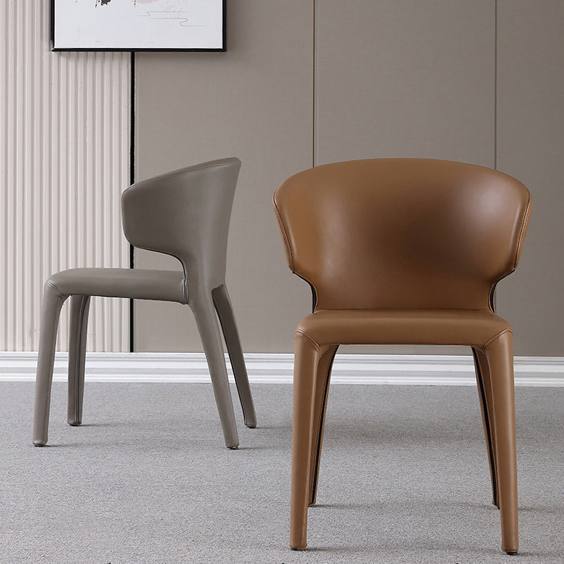 Designer Style Home Wingback Chair Leather Matte Finish Dining Chair
