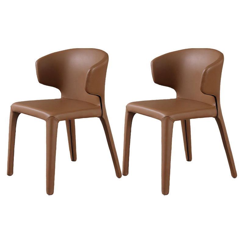 Designer Style Home Wingback Chair Leather Matte Finish Dining Chair