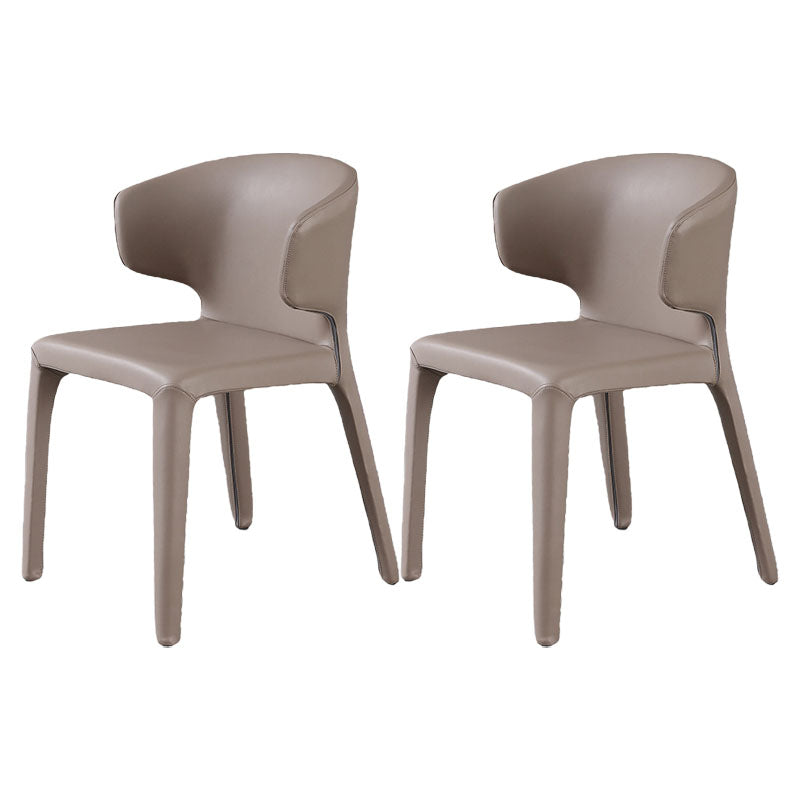 Designer Style Home Wingback Chair Leather Matte Finish Dining Chair