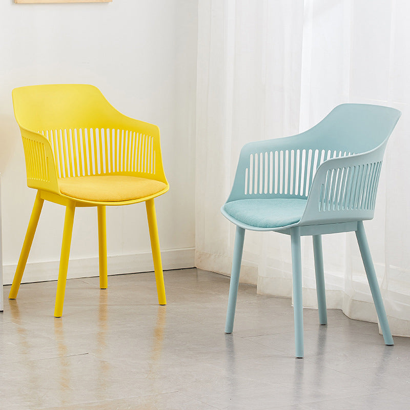 Plastic Chair Scandinavian Style Dining Kitchen Room Arm Chair