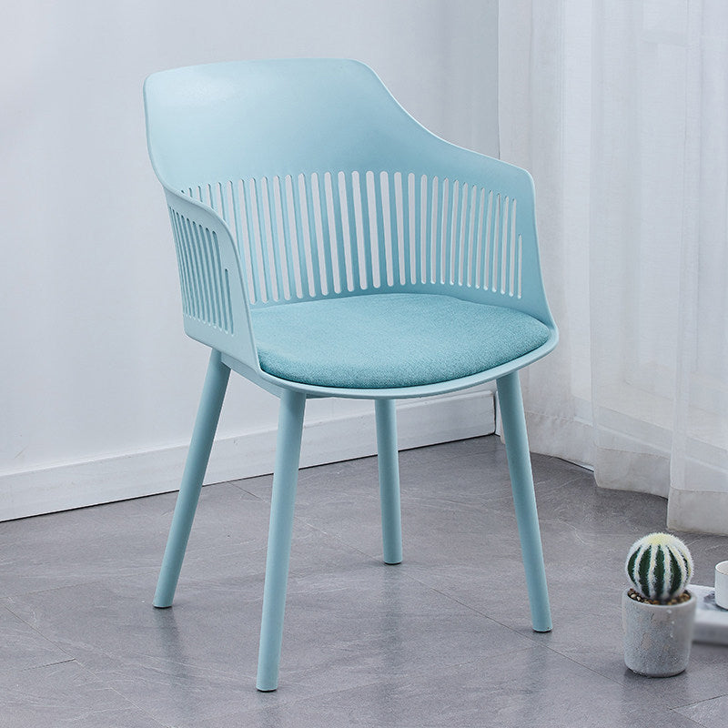Plastic Chair Scandinavian Style Dining Kitchen Room Arm Chair