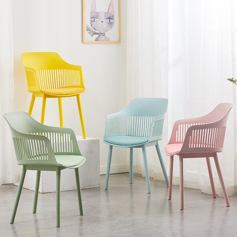Plastic Chair Scandinavian Style Dining Kitchen Room Arm Chair