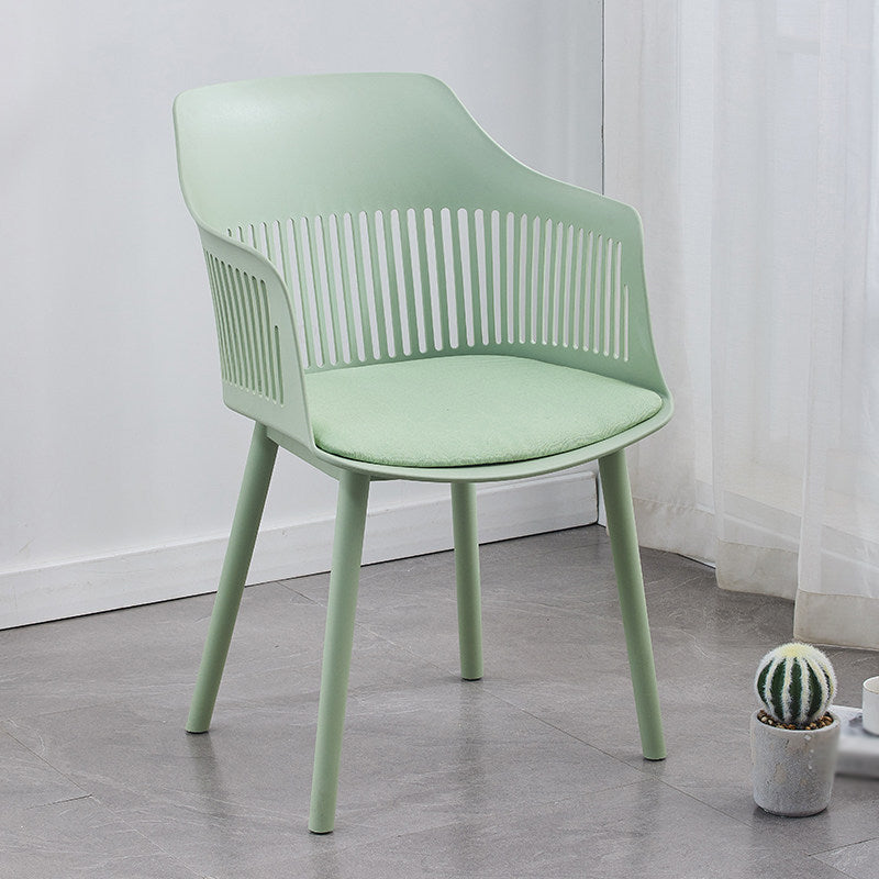 Plastic Chair Scandinavian Style Dining Kitchen Room Arm Chair
