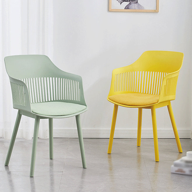 Plastic Chair Scandinavian Style Dining Kitchen Room Arm Chair
