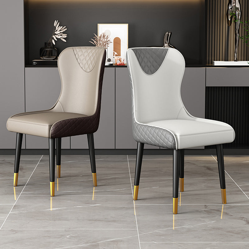 Upholstered Side Chairs Scandinavian Style Armless Solid Back Chair