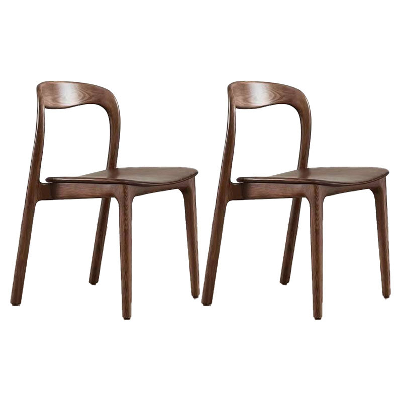 Modern Style Chair Dining Armless Chairs with Wooden Legs for Kitchen