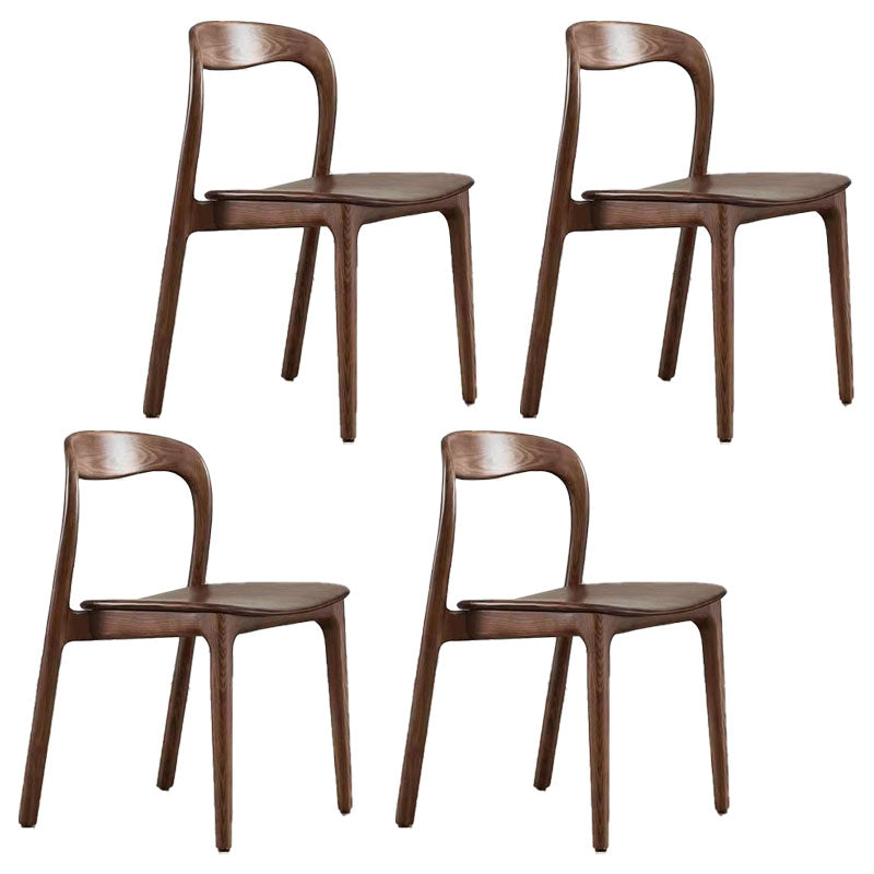 Modern Style Chair Dining Armless Chairs with Wooden Legs for Kitchen