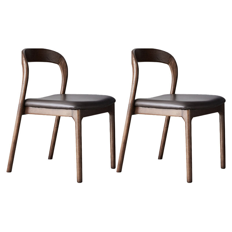 Modern Style Chair Dining Armless Chairs with Wooden Legs for Kitchen