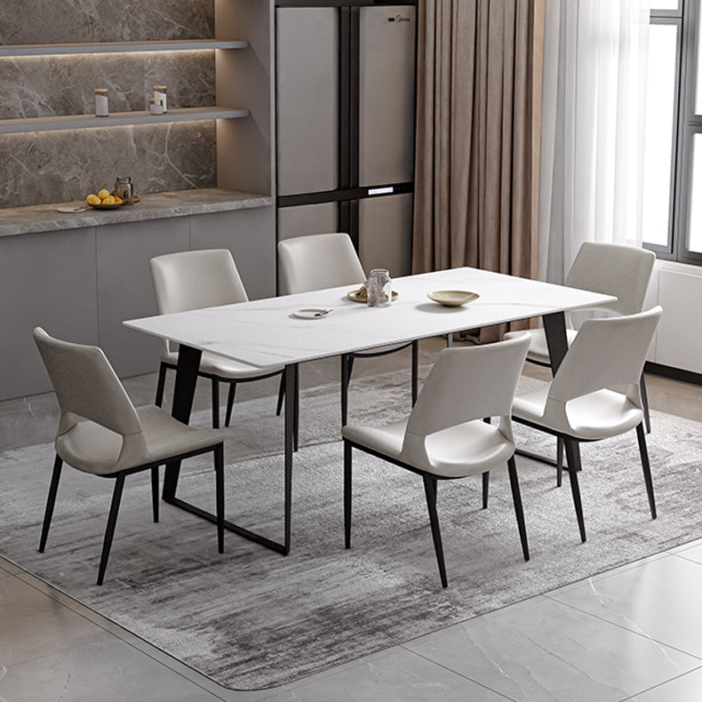 Open Back Side Chair Industrial Style Faux Leather Side Chair