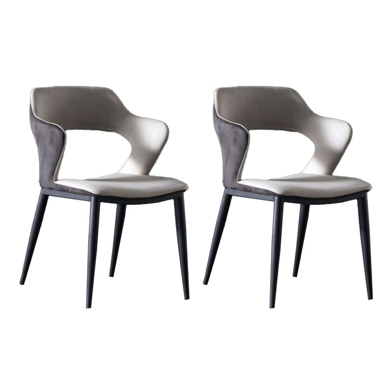 Upholstered Dining Chairs Industrial Open Back Arm Dining Chairs for Home