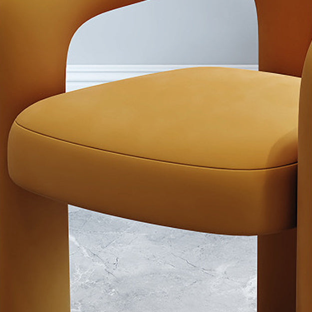 Designer Style Velvet Meeting Room Arm Chair Open Matte Finish Dining Chair