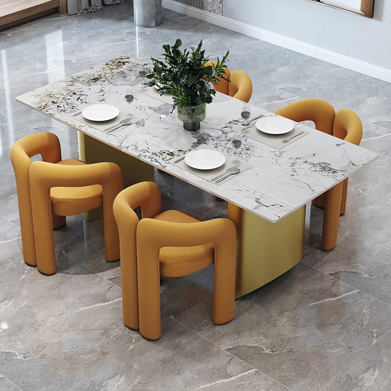 Designer Style Velvet Meeting Room Arm Chair Open Matte Finish Dining Chair