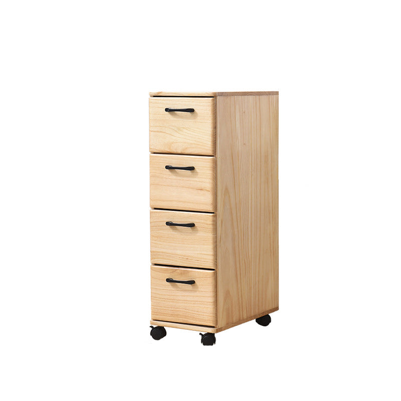 16.53" Wide Accent Chest with Drawers Solid Wood Chest with Wheels
