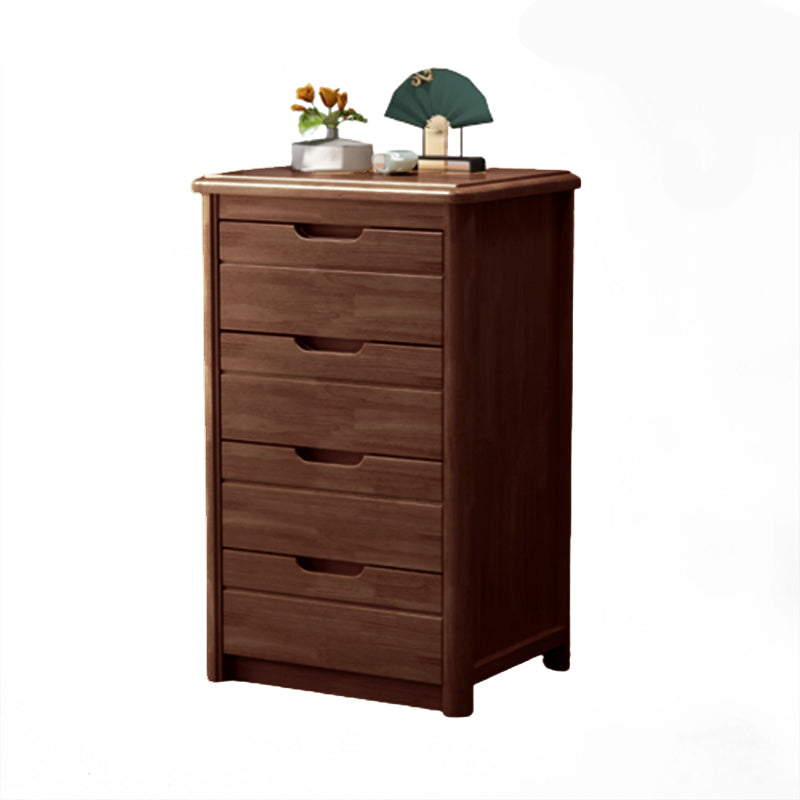 Rectangle Brown Walnut Accent Chest with Drawers Modern Chest