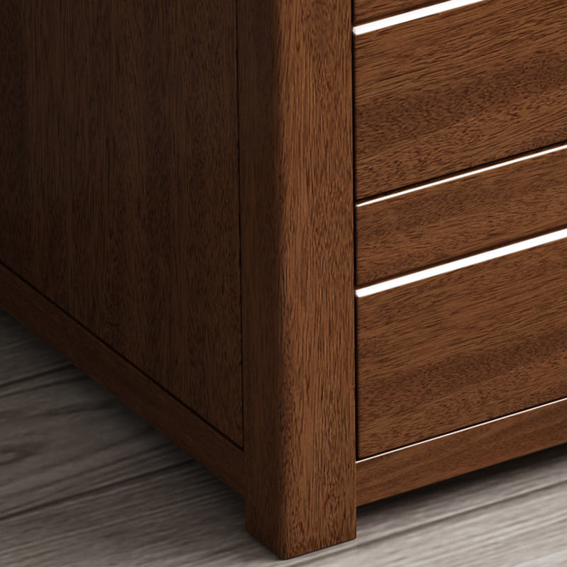 Rectangle Brown Walnut Accent Chest with Drawers Modern Chest