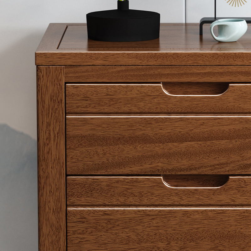 Rectangle Brown Walnut Accent Chest with Drawers Modern Chest