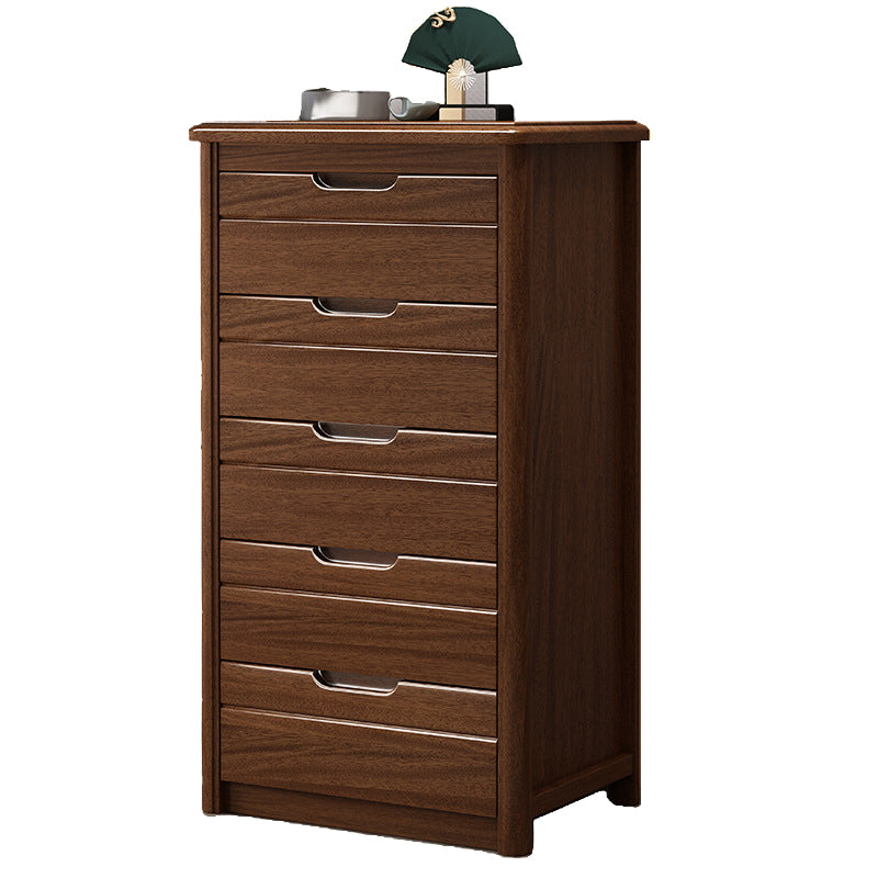 Rectangle Brown Walnut Accent Chest with Drawers Modern Chest
