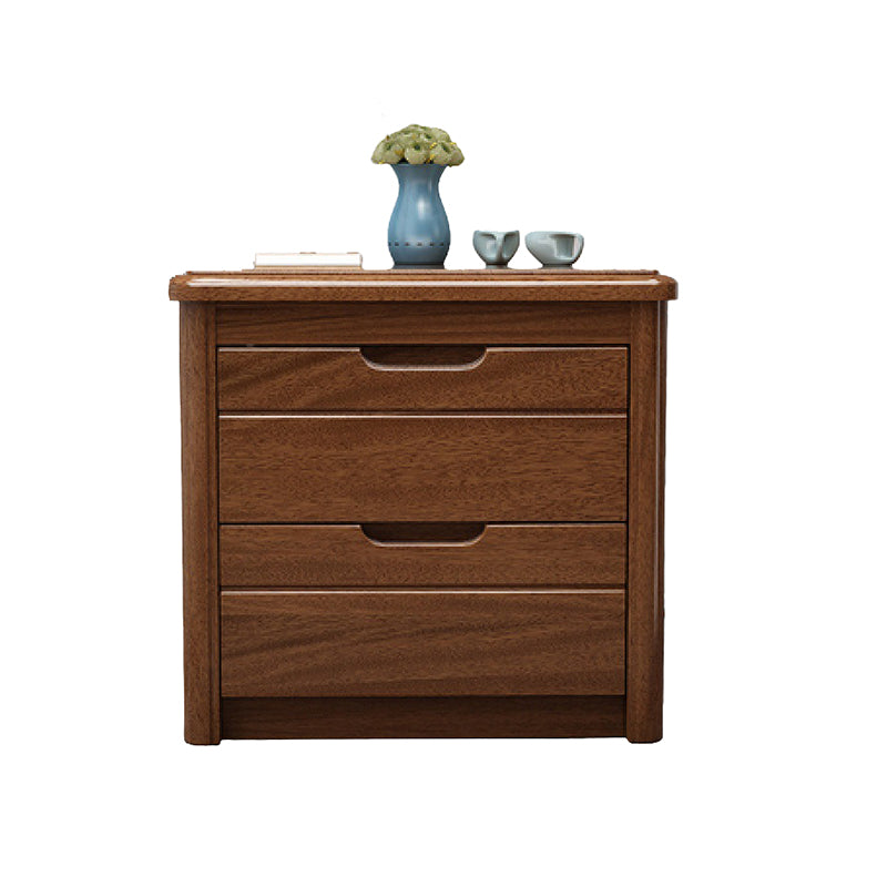 Rectangle Brown Walnut Accent Chest with Drawers Modern Chest