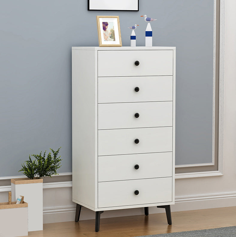 Modern Accent Chest with Soft Close Drawers White Accent Cabinet