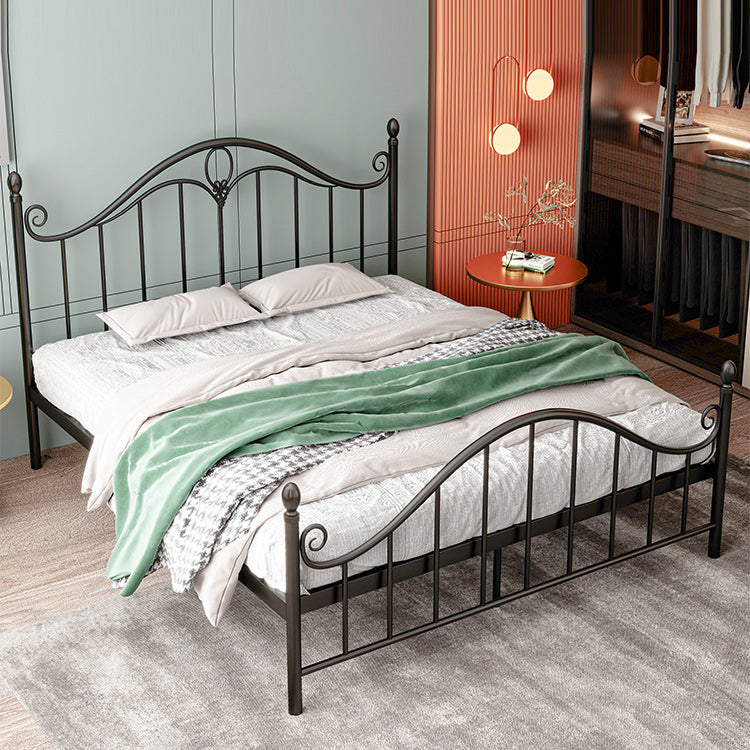Contemporary Open-Frame Bed Steel Bed Frame with Arched Headboard
