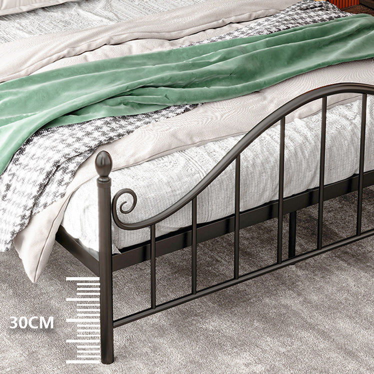 Contemporary Open-Frame Bed Steel Bed Frame with Arched Headboard