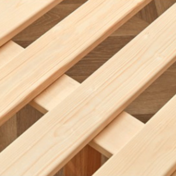 Solid Wood Platform Bed Scandinavian Low Profile Bed Frame in Brown